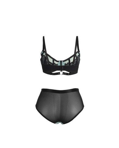 SUBBLIME 955564 CONJUNTO SUJETADOR CON CREMALLERA DE MALLA DE CHAROL VERDE L XL