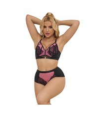 SUBBLIME 955571 CONJUNTO SUJETADOR CON CREMALLERA DE MALLA DE CHAROL ROSA S M