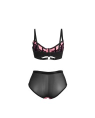 SUBBLIME 955571 CONJUNTO SUJETADOR CON CREMALLERA DE MALLA DE CHAROL ROSA S M