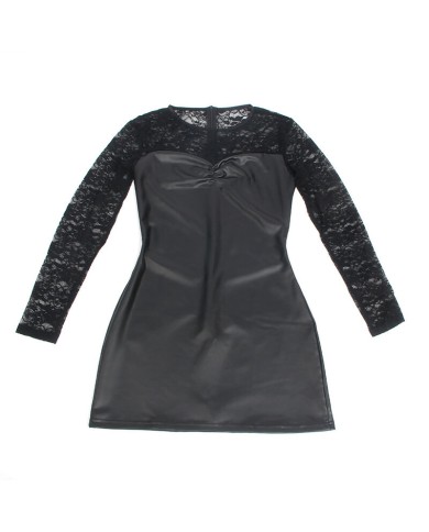 SUBBLIME 955595 VESTIDO DE MANGA LARGA CON ENCAJE NEGRO S M