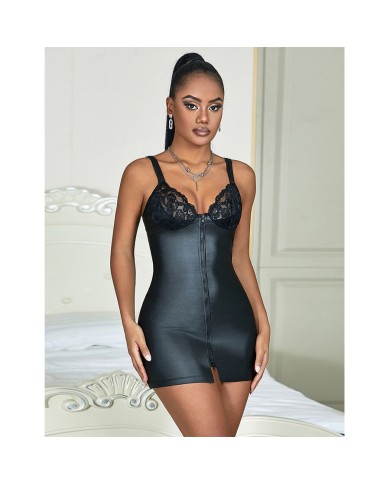 SUBBLIME 957568 VESTIDO DE CUERO CON CREMALLERA NEGRO S M