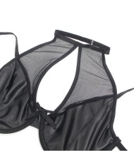 SUBBLIME 957582 CONJUNTO SUJETADOR Y FALDA DE CUERO NEGRO S M