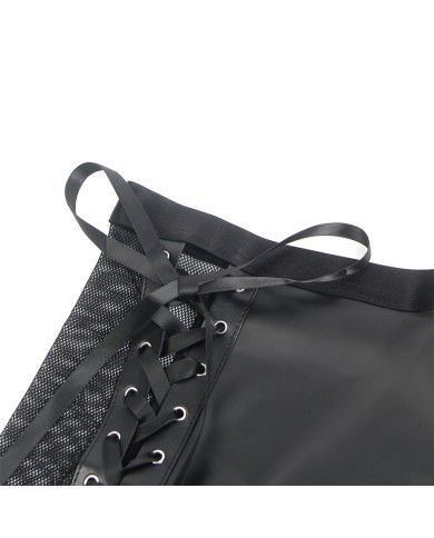 SUBBLIME 957582 CONJUNTO SUJETADOR Y FALDA DE CUERO NEGRO S M