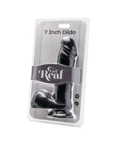 GET REAL DILDO 18 CM CON TESTICULOS NEGRO GET REAL DILDO 18 CM CON TESTICULOS NEGRO