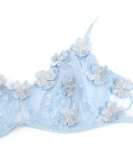 SUBBLIME 957629 CONJUNTO SUJETADOR Y PANTIES CON BORDADOS DE FLORES CELESTE S M