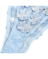 SUBBLIME 957629 CONJUNTO SUJETADOR Y PANTIES CON BORDADOS DE FLORES CELESTE S M