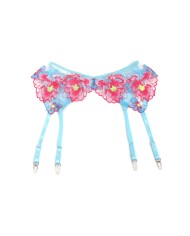 SUBBLIME 957643 CONJUNTO SUJETADOR Y LIGUERO CON BORDADOS DE FLORES ROSAS S M
