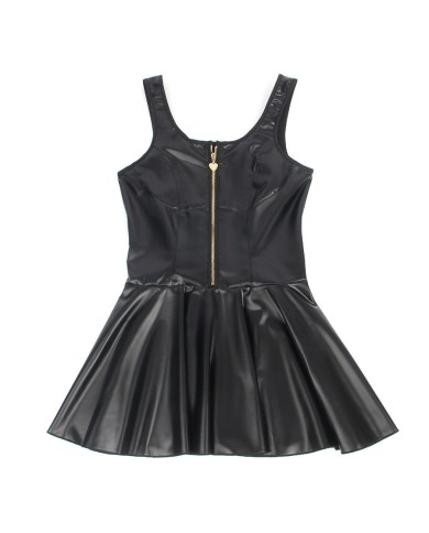 SUBBLIME 957667 VESTIDO DE CUERO CON CREMALLERA DE CORAZON NEGRO S M