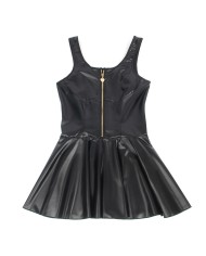 SUBBLIME 957667 VESTIDO DE CUERO CON CREMALLERA DE CORAZON NEGRO S M
