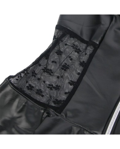 SUBBLIME 957704 VESTIDO DE CUERO CON CREMALLERA Y ENCAJE NEGRO S M