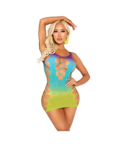 LEG AVENUE MINI VESTIDO SIN COSTURAS Y ABERTURAS OCEAN