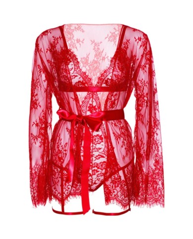 LEG AVENUE SET BODY BATA DE LIGUERO ROJO