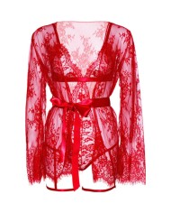 LEG AVENUE SET BODY BATA DE LIGUERO ROJO