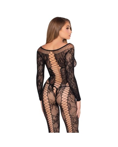 LEG AVENUE 89369 JUMPSUIT DE RED Y ENCAJE NEGRO TALLA UNICA
