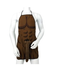 DIABLO PICANTE DELANTAL CON PENE 3D MUSCULOSO Y ATREVIDO MULATO