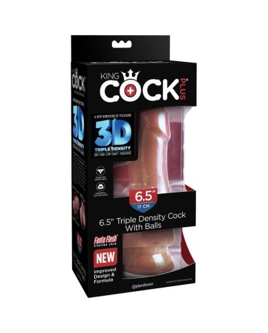 KING COCK PLUS 3D DILDO CON TESTICULOS 17 CM KING COCK PLUS 3D DILDO CON TESTICULOS 17 CM