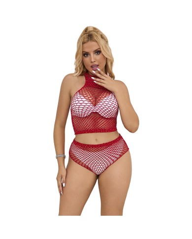 SUBBLIME 952402 SET DE REJILLA CON BRILLANTES ROJO TALLA UNICA