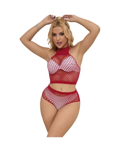 SUBBLIME 952402 SET DE REJILLA CON BRILLANTES ROJO TALLA UNICA