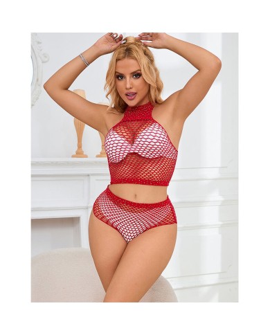 SUBBLIME 952402 SET DE REJILLA CON BRILLANTES ROJO TALLA UNICA