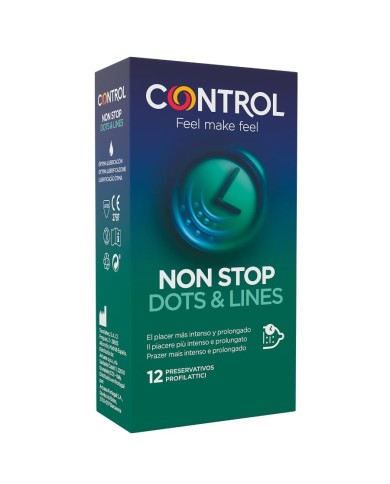 CONTROL NONSTOP PUNTOS Y ESTRIAS PRESERVATIVOS 12 UNIDADES