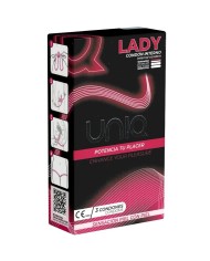 UNIQ LADY CONDOM PRESERVATIVOS FEMENINOS CON LIGUERO SIN LATEX 3 UNIDADES