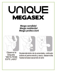 UNIQ MEGASEX PRESERVATIVOS SENSITIVOS CON LIGUERO SIN LATEX 3 UNIDADES