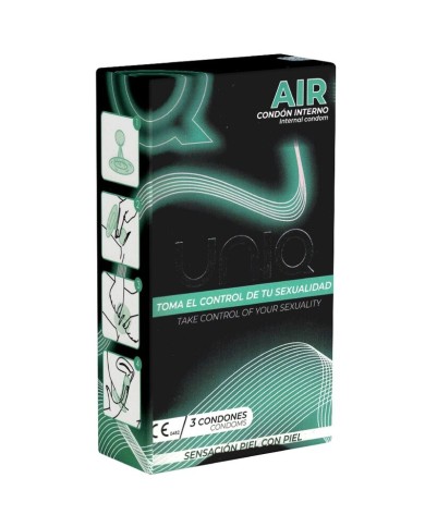 UNIQ AIR PRESERVATIVO FEMENINO SIN LATEX 3 UNIDADES
