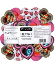 PASANTE PRESERVATIVO ROJO FORMA CORAZON BOLSA 144 UNIDADES