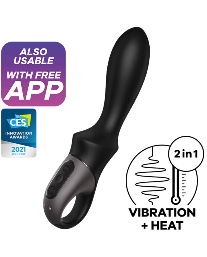 SATISFYER HEAT CLIMAX VIBRADOR ANAL APP NEGRO