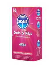 SKINS DOTS RIBS PRESERVATIVOS PREMIUM PACK 16