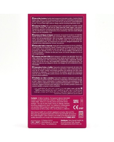 SKINS DOTS RIBS PRESERVATIVOS PREMIUM PACK 16