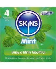 SKINS PRESERVATIVOS PREMIUM SABOR MENTA PACK 4