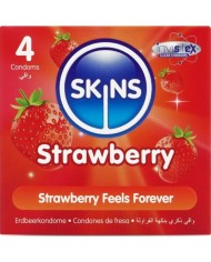 SKINS PRESERVATIVOS PREMIUM SABOR FRESA PACK 4