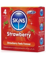 SKINS PRESERVATIVOS PREMIUM SABOR FRESA PACK 4