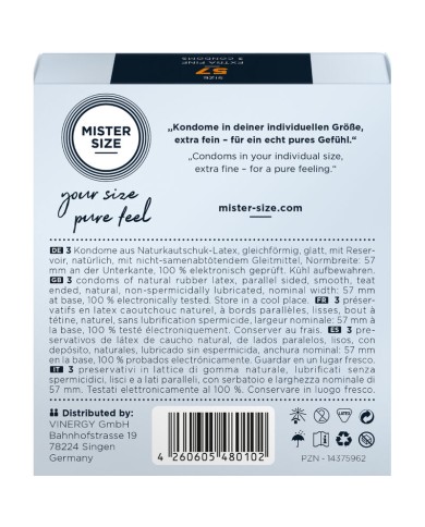 MISTER SIZE PRESERVATIVOS TALLA L 57 MM 3 UNIDADES