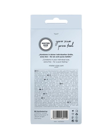 MISTER SIZE PRESERVATIVOS TALLA L 57 MM 10 UNIDADES