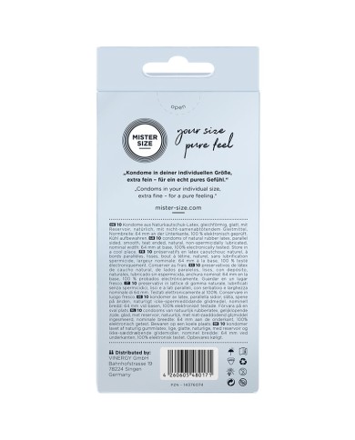MISTER SIZE PRESERVATIVOS TALLA XXL 64 MM 10 UNIDADES