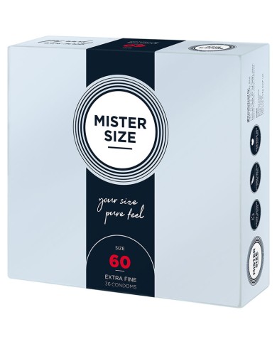 MISTER SIZE PRESERVATIVOS TALLA XL 60 MM 36 UNIDADES