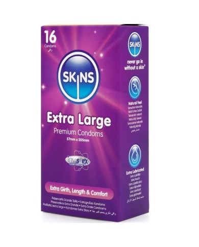 SKINS TAMANO XL PRESERVATIVOS PREMIUM PACK 16