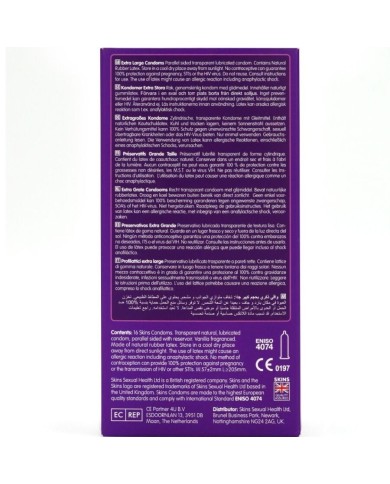 SKINS TAMANO XL PRESERVATIVOS PREMIUM PACK 16