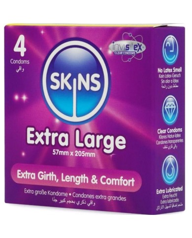 SKINS TAMANO XL PRESERVATIVOS PREMIUM PACK 4