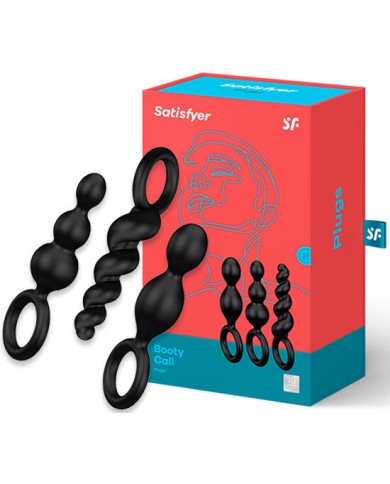SATISFYER ANAL PLUGS SET 3 PCS NEGRO