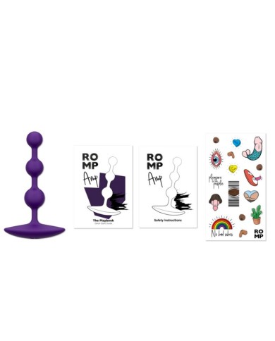 ROMP AMP PURPLE BOLAS ANALES FLEXIBLES DE SILICONA 125 CM MORADO