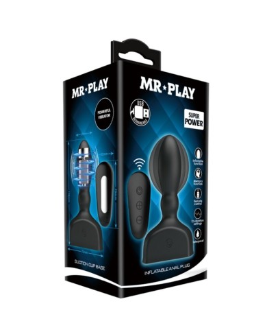 MR PLAY PLUG ANAL HINCHABLE NEGRO CONTROL REMOTO