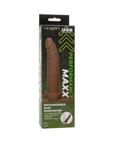 CALEXOTICS PERFORMANCE MAXX DOBLE PENETRADOR RECARGABLE PIEL MORENO