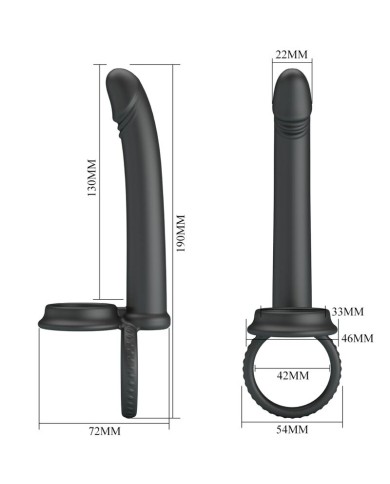 PRETTY LOVE MOSES ANILLO DOBLE PENE PARA DONLE PENETACION NEGRO