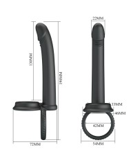 PRETTY LOVE MOSES ANILLO DOBLE PENE PARA DONLE PENETACION NEGRO