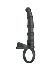 PRETTY LOVE TATUM ANILLO VIBRADOR PENE CON PLUG 10 VIBRACIONES NEGRO