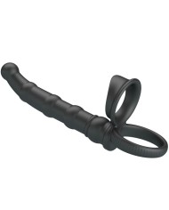 PRETTY LOVE TATUM ANILLO VIBRADOR PENE CON PLUG 10 VIBRACIONES NEGRO