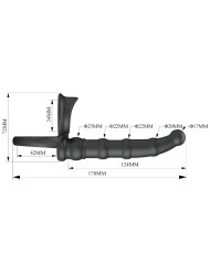 PRETTY LOVE TATUM ANILLO VIBRADOR PENE CON PLUG 10 VIBRACIONES NEGRO